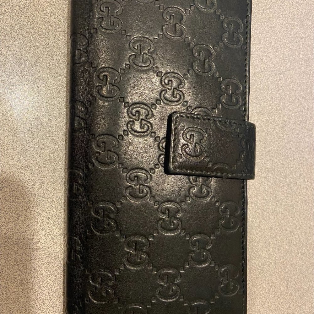 Auth GUCCI Tassel Horsebit Guccissima Leather Trifold Wallet